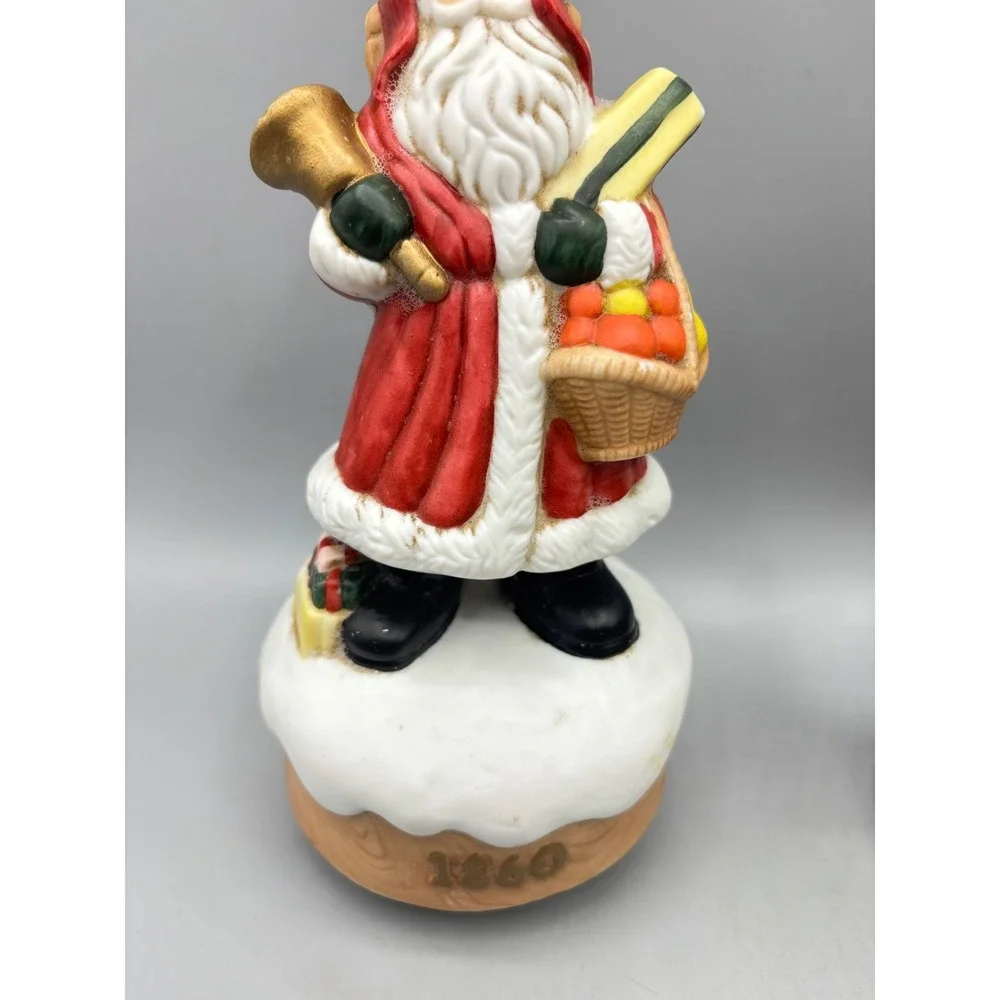 Vintage Ceramic‎ Santa Claus Music Box 1860 Father Christmas Figurine